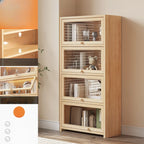 Classic Natural Finish Solid Wood 5-Shelf Display Bookcase