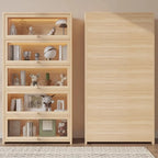 Classic Natural Finish Solid Wood 5-Shelf Display Bookcase
