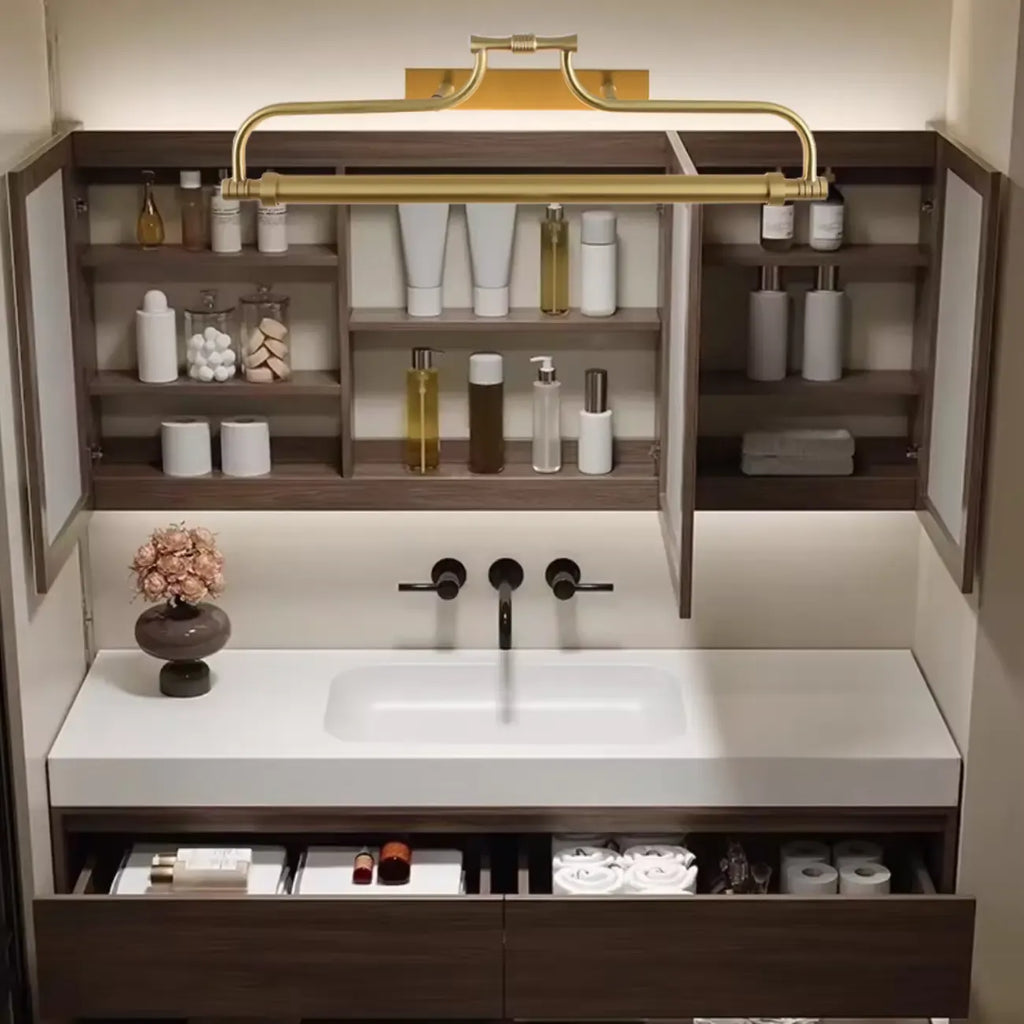 Geometric Gold Metal Vanity Light with LED