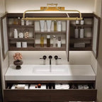 Geometric Gold Metal Vanity Light with LED