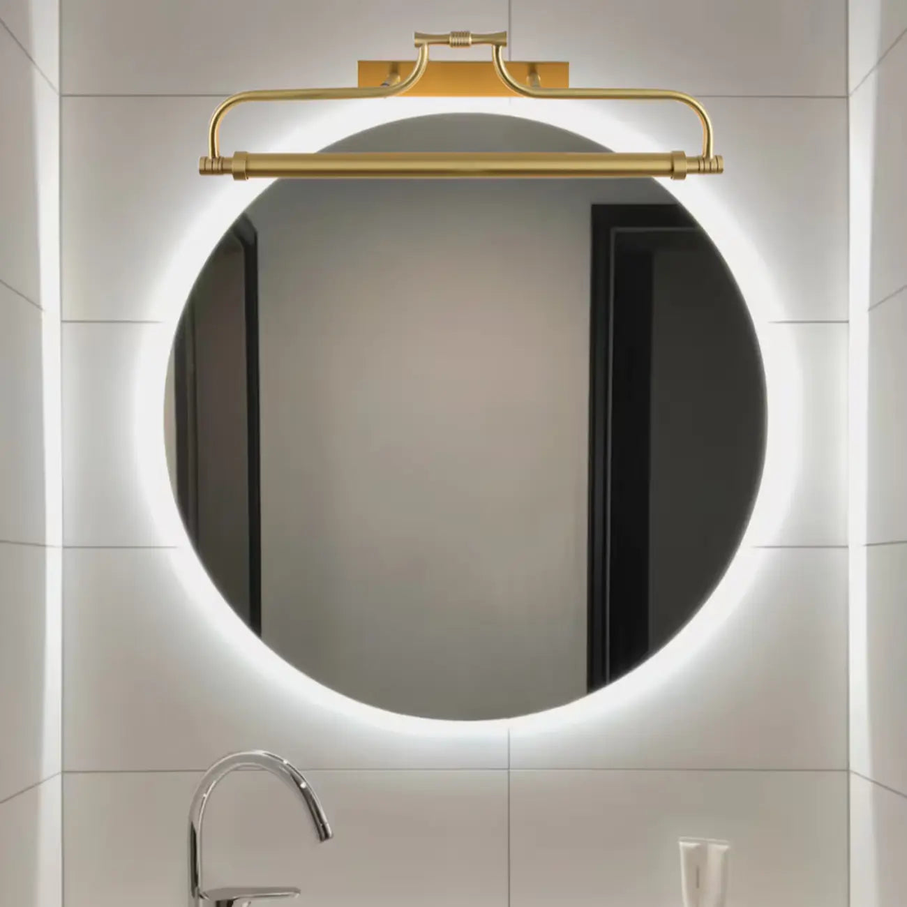 Geometric Gold Metal Vanity Light with LED