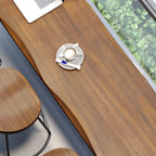 Modern Brown Wooden Grain Iron Trestle Bar Tables