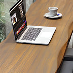 Modern Brown Wooden Grain Iron Trestle Bar Tables