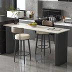 Glam White Stone Metal Striped Pillar Bar Tables