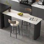 Glam White Stone Metal Striped Pillar Bar Tables