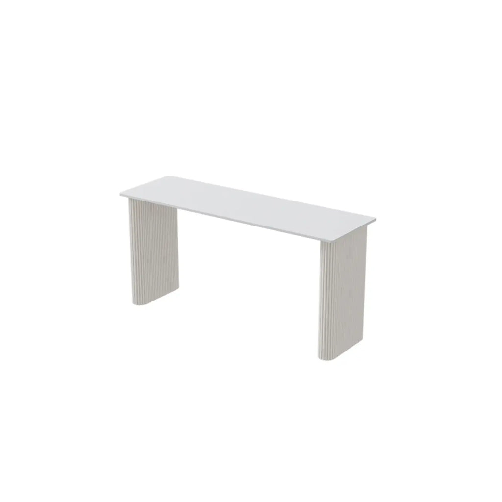 Glam White Stone Metal Striped Pillar Bar Tables