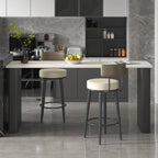 Glam White Stone Metal Striped Pillar Bar Tables