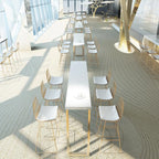 Lavish White Wood Gold Metal Sled Bar Tables