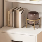 Multi-functional Wooden 5-Shelf Closed Back White Bookcase