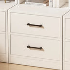 Multi-functional Wooden 5-Shelf Closed Back White Bookcase