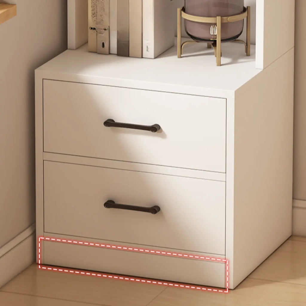 Multi-functional Wooden 5-Shelf Closed Back White Bookcase