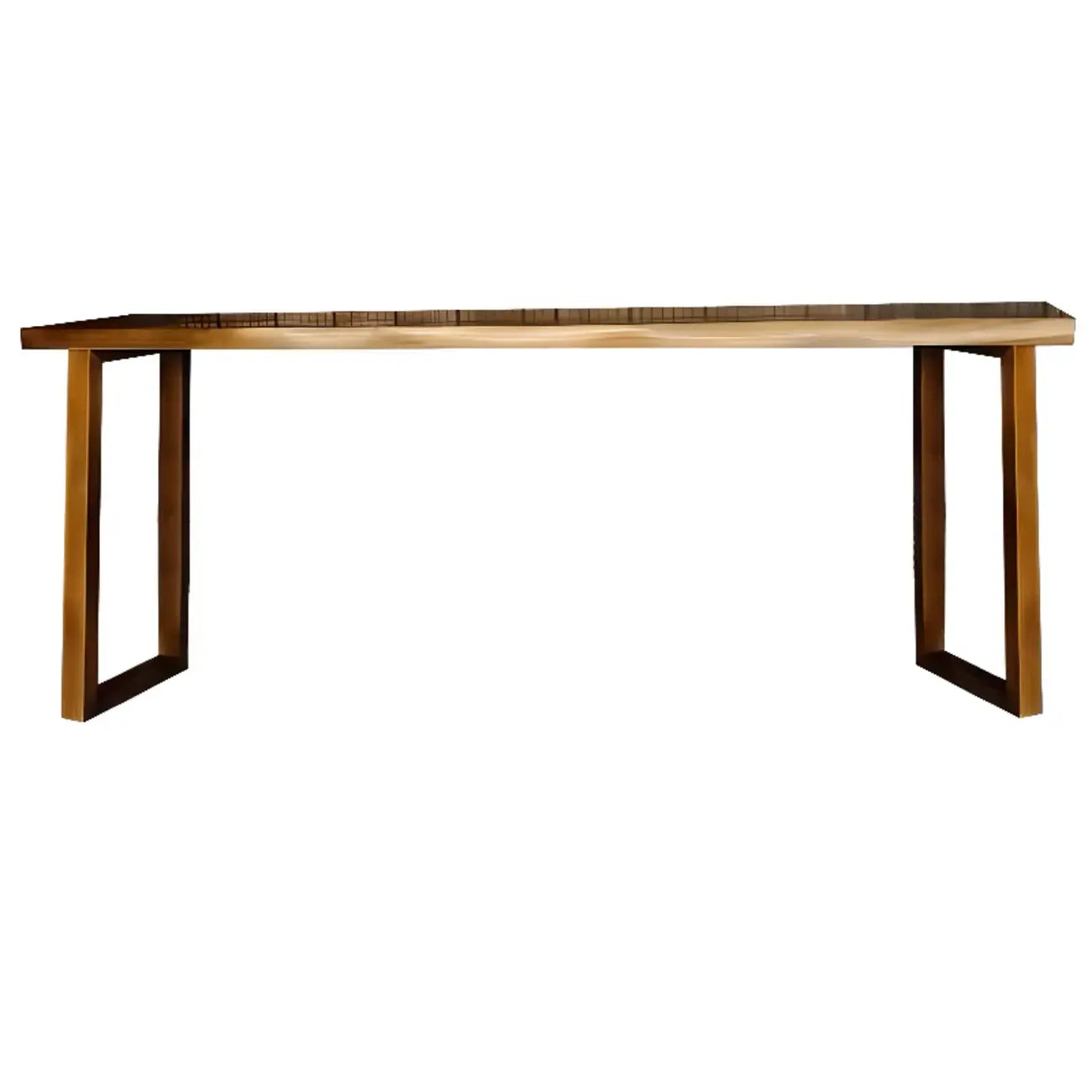 Simple Brown Pine Wood Sled Bar Table for Pub