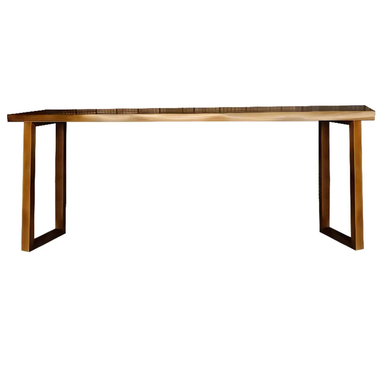 Simple Brown Pine Wood Sled Bar Table for Pub