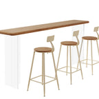 Modern Natural Wood Transparent Twin Pedestal Bar Tables