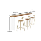 Modern Natural Wood Transparent Twin Pedestal Bar Tables