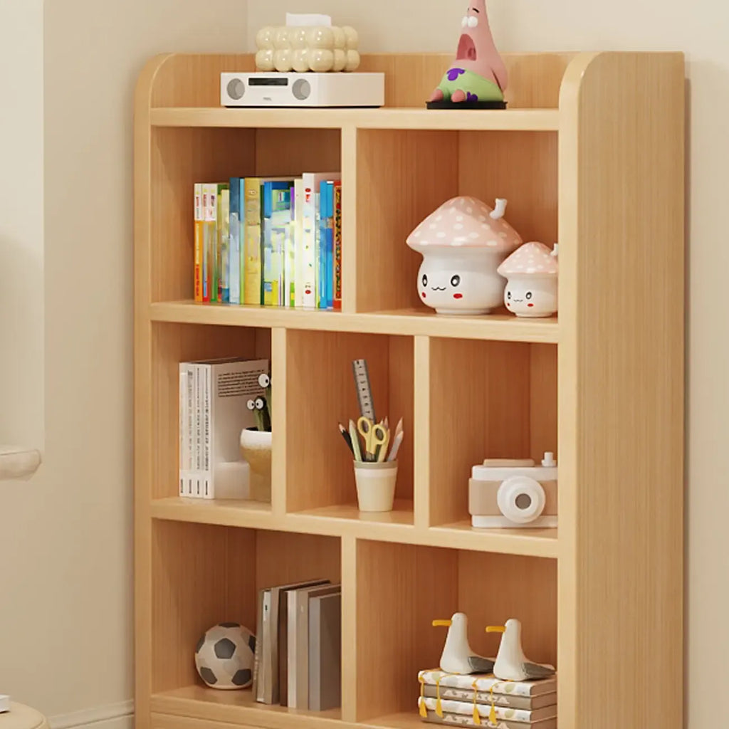 Natural Finish Durable Wooden 10-Cube Open Bookcase