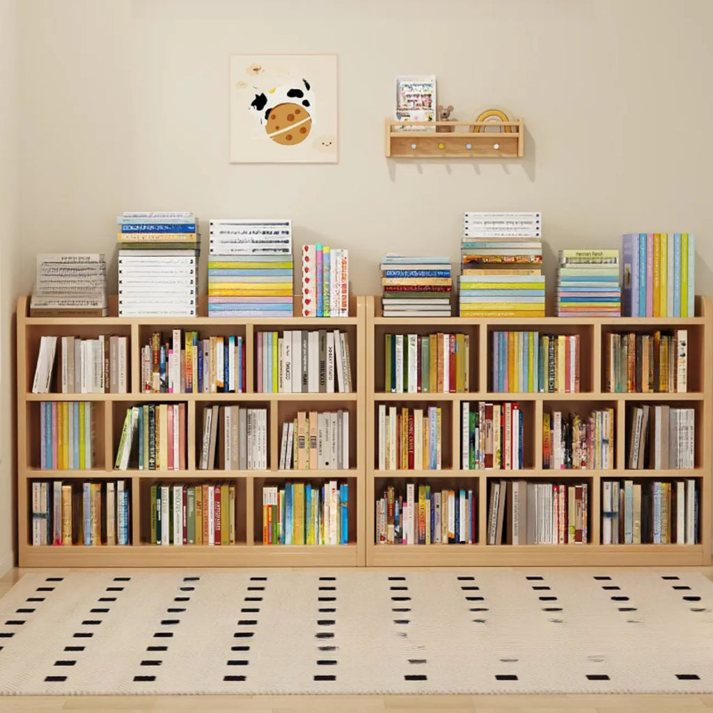 Natural Finish Durable Wooden 10-Cube Open Bookcase
