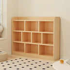 Natural Finish Durable Wooden 10-Cube Open Bookcase