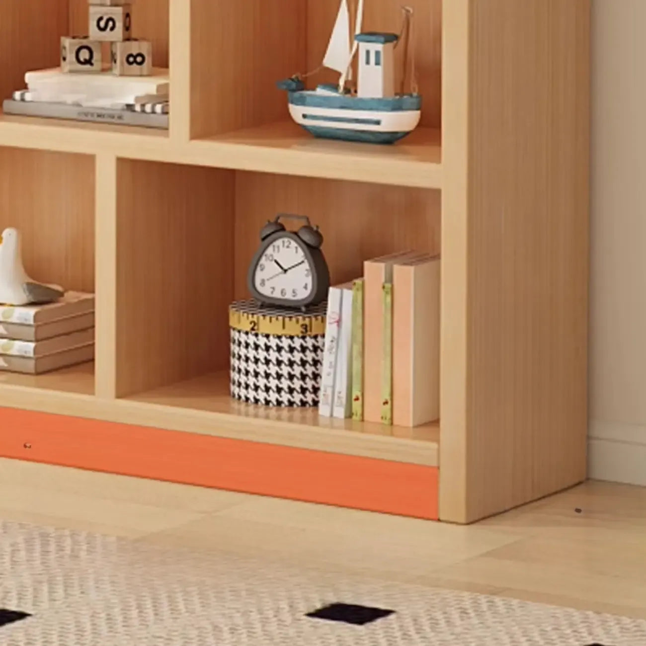 Natural Finish Durable Wooden 10-Cube Open Bookcase