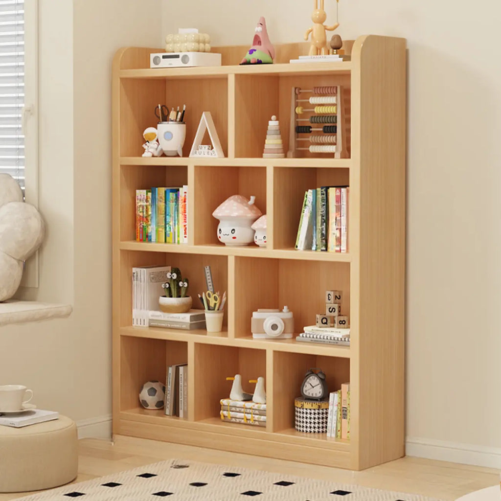 Natural Finish Durable Wooden 10-Cube Open Bookcase