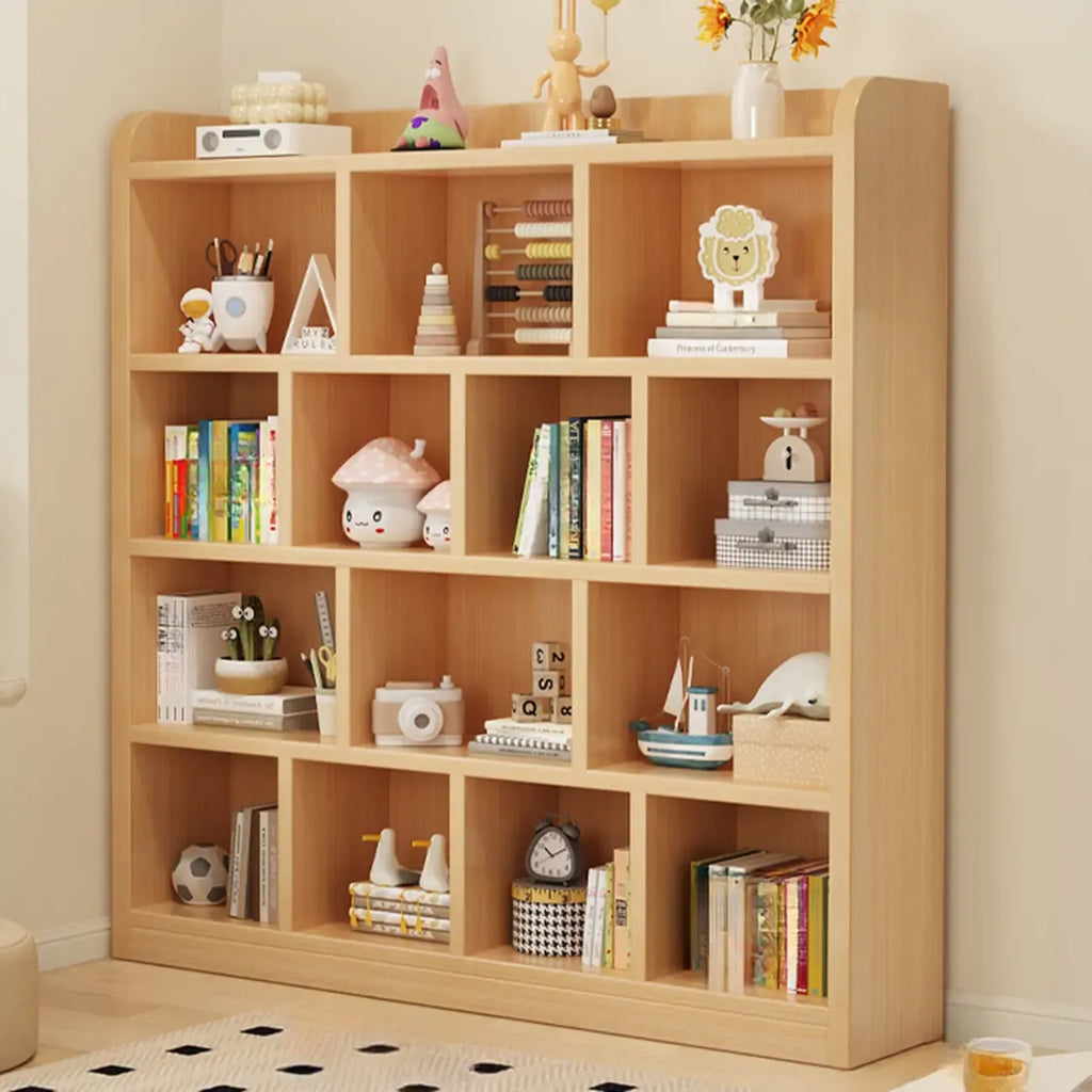 Natural Finish Durable Wooden 10-Cube Open Bookcase
