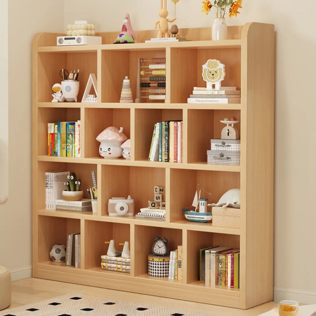 Natural Finish Durable Wooden 10-Cube Open Bookcase