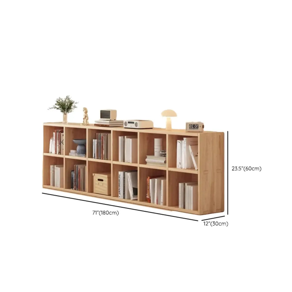 Natural Finish Durable Wooden 10-Cube Open Bookcase