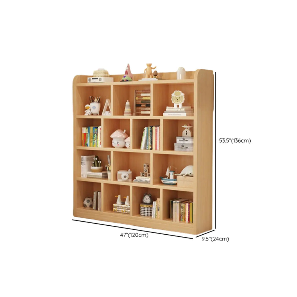 Natural Finish Durable Wooden 10-Cube Open Bookcase