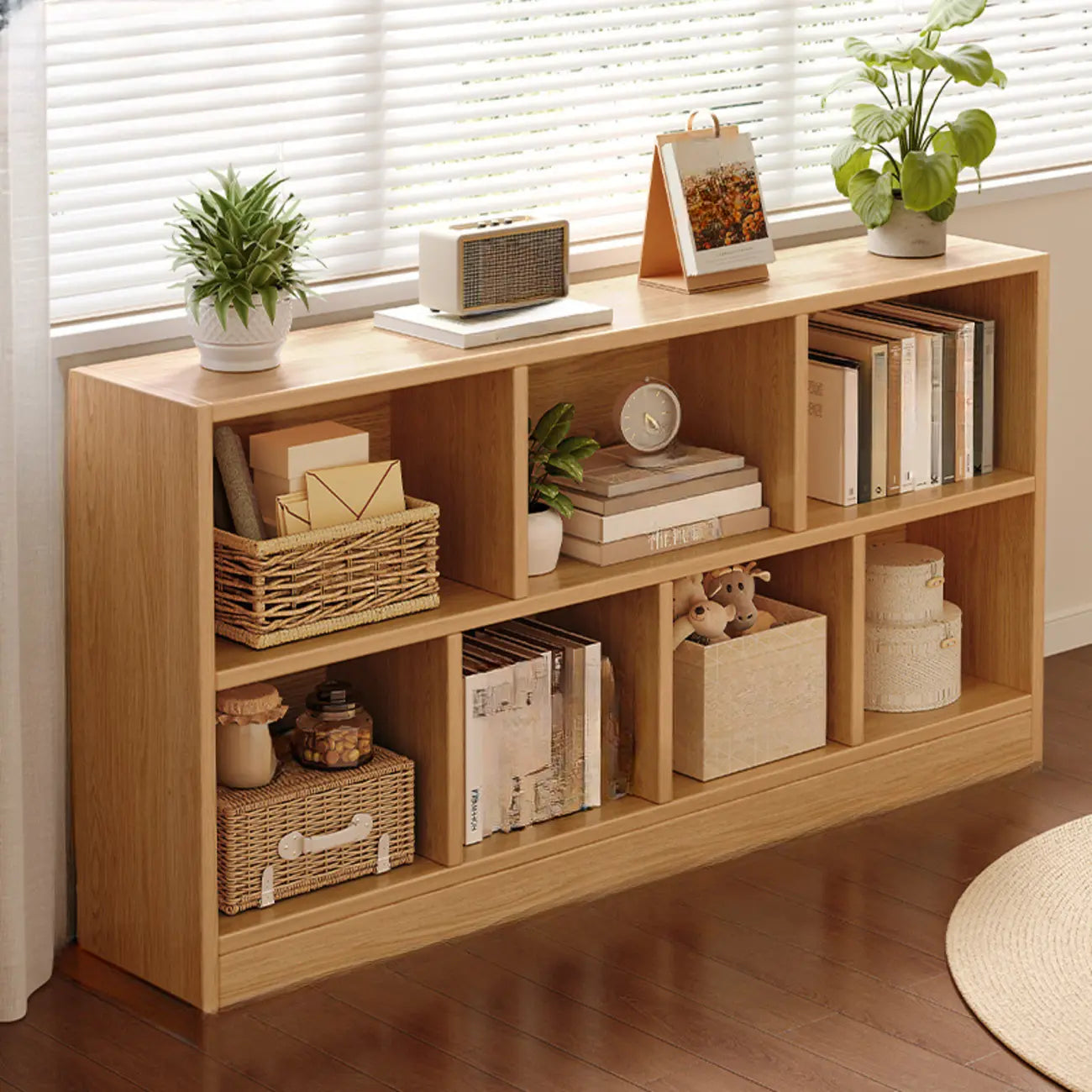 Modern Wooden Compact Bookcase Home Office Shelves
