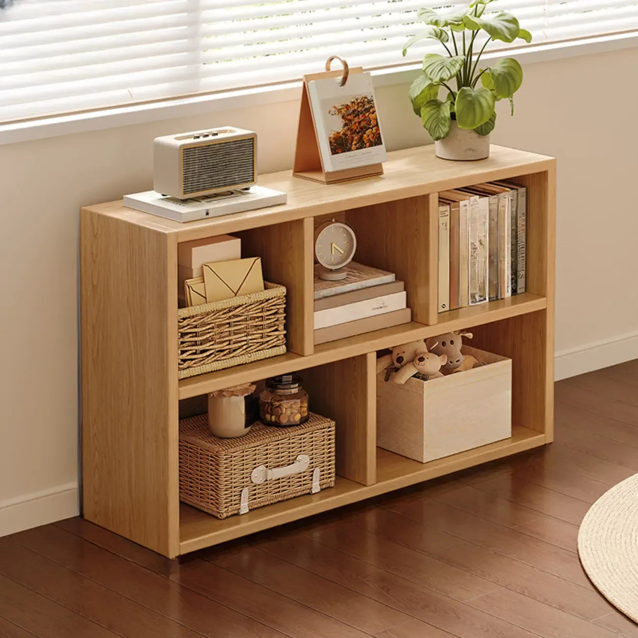 Modern Wooden Compact Bookcase Home Office Shelves