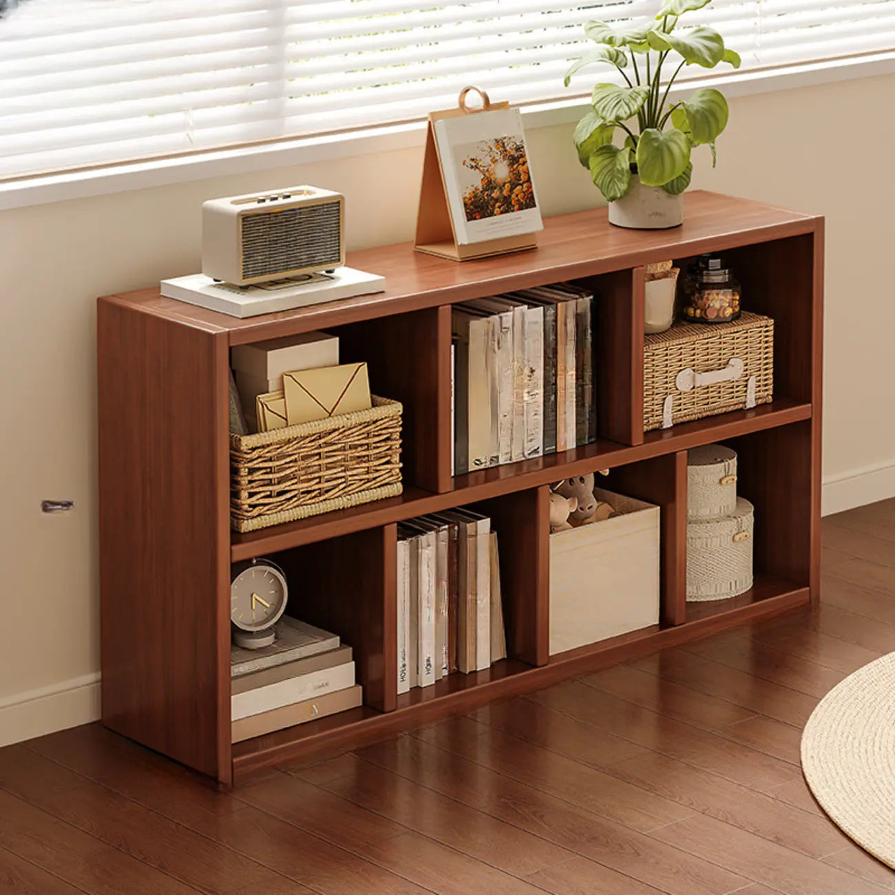 Modern Wooden Compact Bookcase Home Office Shelves