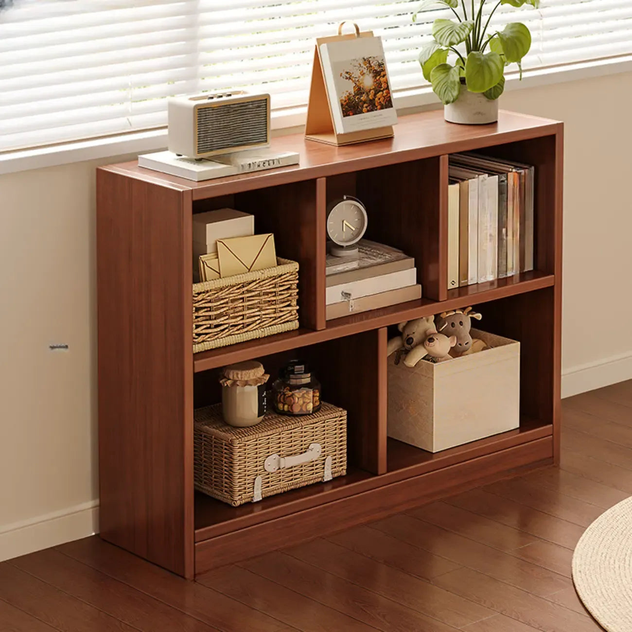 Modern Wooden Compact Bookcase Home Office Shelves