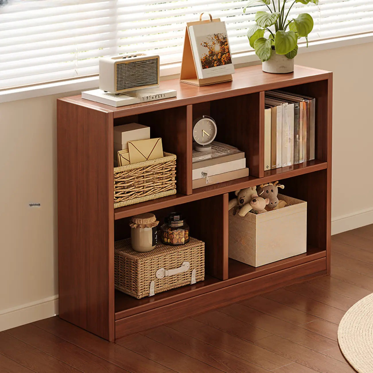 Modern Wooden Compact Bookcase Home Office Shelves