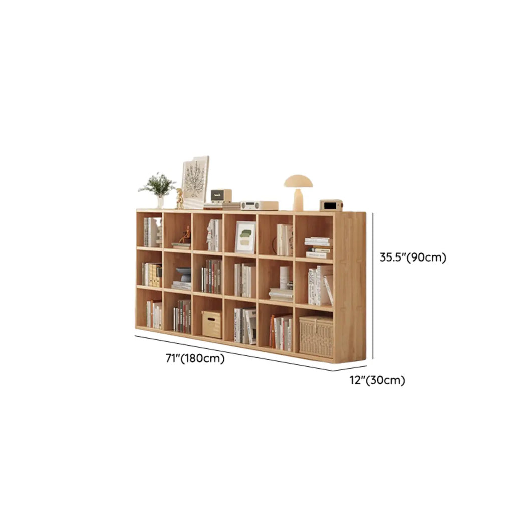 Simple Horizontal Short Natural Wood 2 Shelves Bookcase
