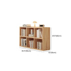 Simple Horizontal Short Natural Wood 2 Shelves Bookcase