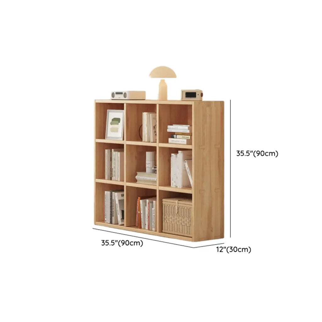 Simple Horizontal Short Natural Wood 2 Shelves Bookcase