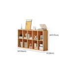 Simple Horizontal Short Natural Wood 2 Shelves Bookcase