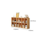 Simple Horizontal Short Natural Wood 2 Shelves Bookcase