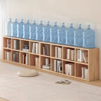 Simple Horizontal Short Natural Wood 2 Shelves Bookcase