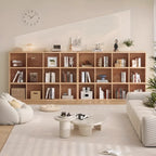 Simple Horizontal Short Natural Wood 2 Shelves Bookcase
