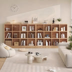 Simple Horizontal Short Natural Wood 2 Shelves Bookcase