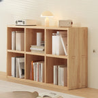 Simple Horizontal Short Natural Wood 2 Shelves Bookcase