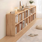 Simple Horizontal Short Natural Wood 2 Shelves Bookcase