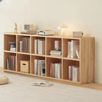 Simple Horizontal Short Natural Wood 2 Shelves Bookcase