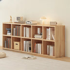 Simple Horizontal Short Natural Wood 2 Shelves Bookcase