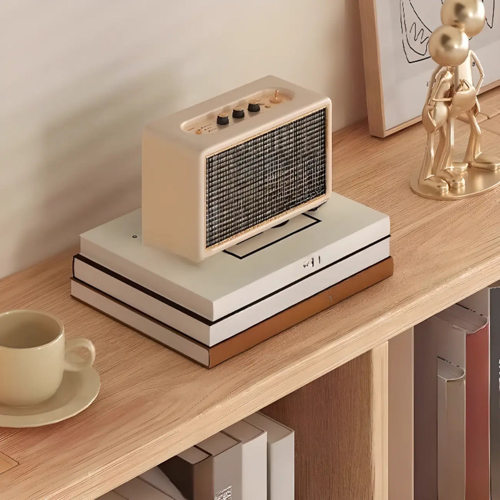 Simple Horizontal Short Natural Wood 2 Shelves Bookcase