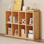Simple Horizontal Short Natural Wood 2 Shelves Bookcase