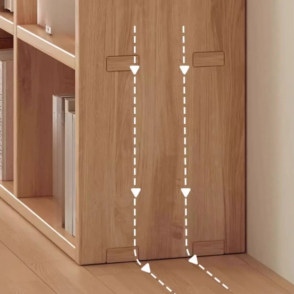 Simple Horizontal Short Natural Wood 2 Shelves Bookcase