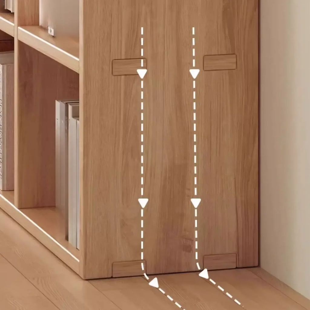 Simple Horizontal Short Natural Wood 2 Shelves Bookcase