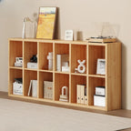 Simple Horizontal Short Natural Wood 2 Shelves Bookcase